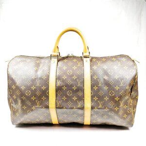 Louis Vuitton LV Boston Bag Keepall 50 Brown Monogram 799-073125